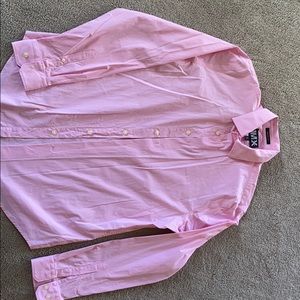 Men’s express 1MX modern fit button shirt pink Med